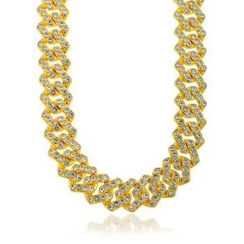 Pure brass imitation diamond men wedding engagement necklace 3