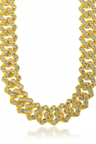 Pure brass imitation diamond men wedding engagement necklace