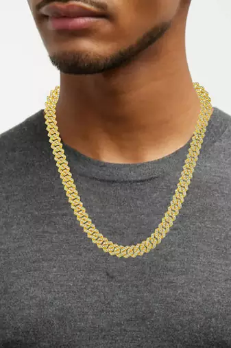 Pure brass imitation diamond men wedding engagement necklace