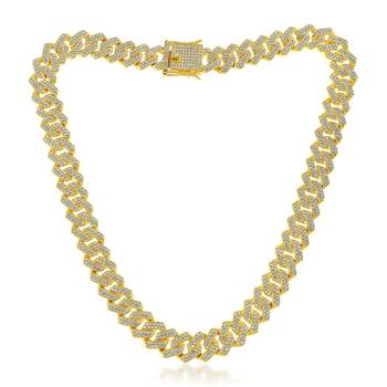 Pure brass imitation diamond men wedding engagement necklace 1