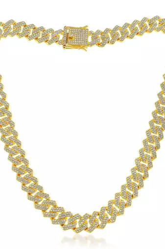 Pure brass imitation diamond men wedding engagement necklace