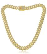 Pure brass imitation diamond men wedding engagement necklace