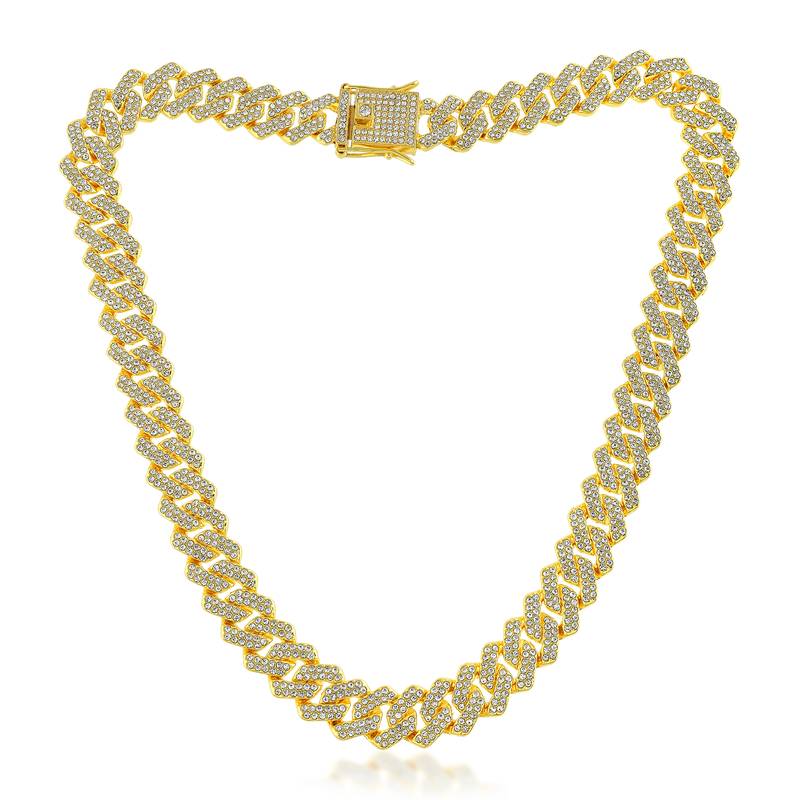 Pure brass imitation diamond men wedding engagement necklace