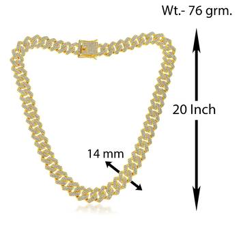 Pure brass imitation diamond men wedding engagement necklace 2