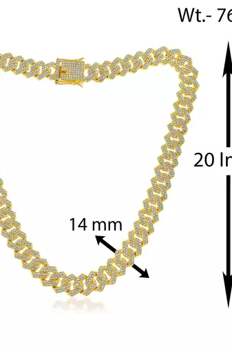 Pure brass imitation diamond men wedding engagement necklace