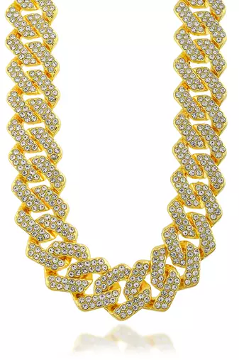 Pure brass imitation diamond men wedding engagement necklace
