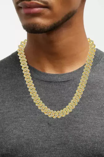 Pure brass imitation diamond men wedding engagement necklace