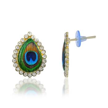 Pearl peacock motif choker necklace set women 2