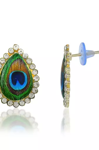 Pearl peacock motif choker necklace set women