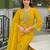 Women yellow viscose embroidered straight kurta trousers with dupatta