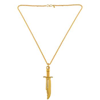 Brass gold miniature hunting knife design fashion jewellery pendant 1