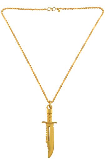 Brass gold miniature hunting knife design fashion jewellery pendant