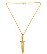 Brass gold miniature hunting knife design fashion jewellery pendant