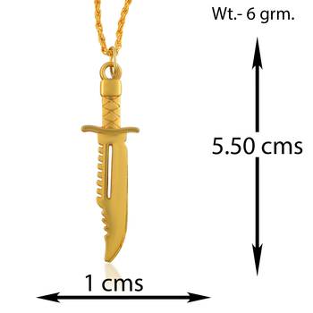 Brass gold miniature hunting knife design fashion jewellery pendant 2