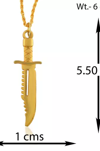 Brass gold miniature hunting knife design fashion jewellery pendant