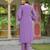 Women purple viscose embroidered straight kurta trousers with dupatta