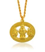 Brass gold plated ayappa murugan ganesh lakshmi trinity pendant
