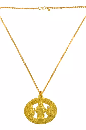 Brass gold plated ayappa murugan ganesh lakshmi trinity pendant