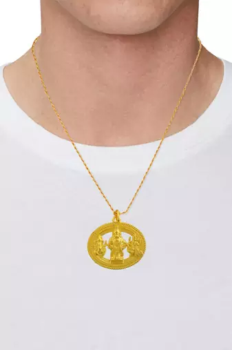 Brass gold plated ayappa murugan ganesh lakshmi trinity pendant