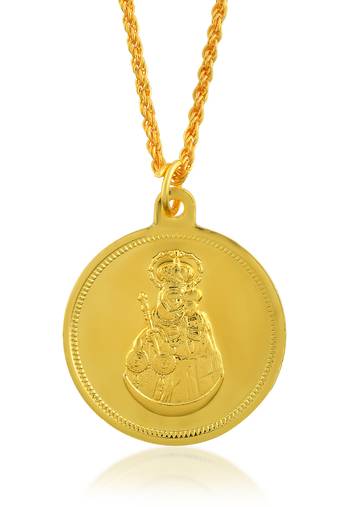 Brass gold christian mother mary with baby jesus reversible spiritual pendant