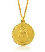 Brass gold christian mother mary with baby jesus reversible spiritual pendant