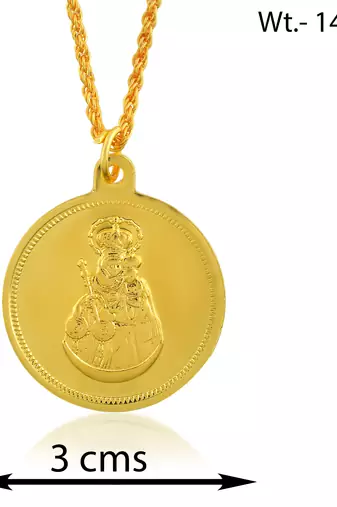 Brass gold christian mother mary with baby jesus reversible spiritual pendant