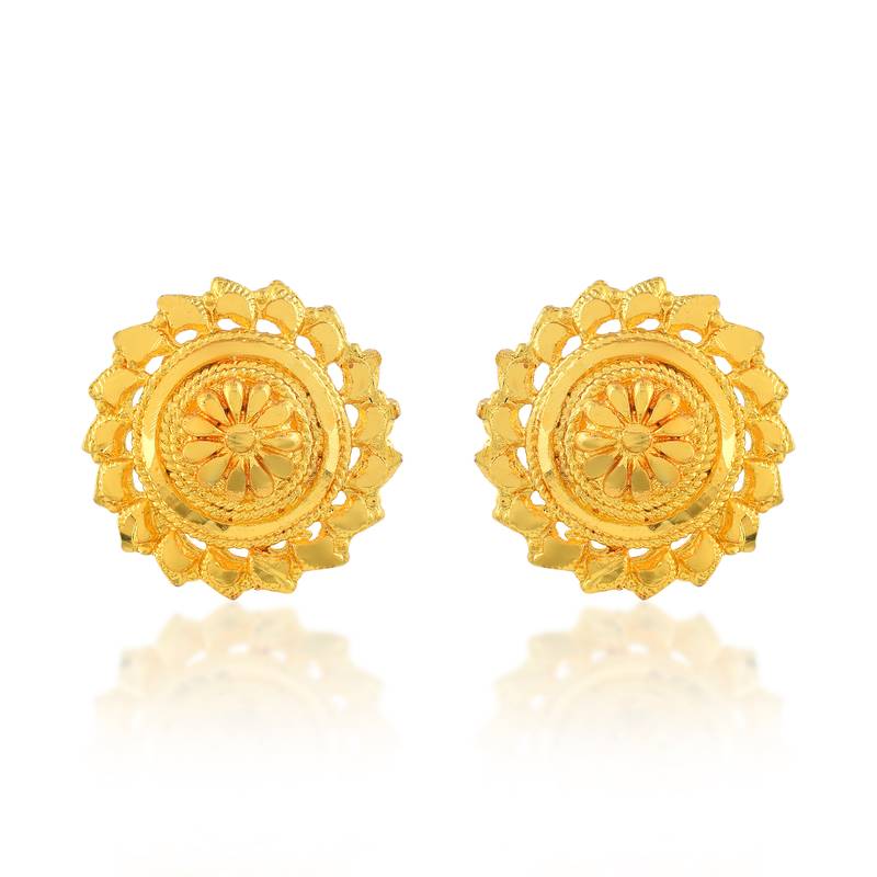 Brass gold plated traditional women stud earrings