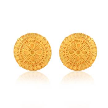 Brass gold plated traditional women stud earrings 1