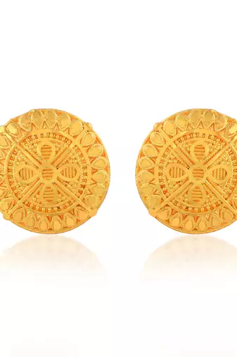 Brass gold plated traditional women stud earrings