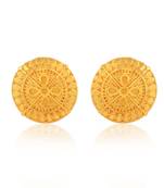 Brass gold plated traditional women stud earrings