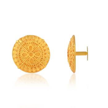 Brass gold plated traditional women stud earrings 2