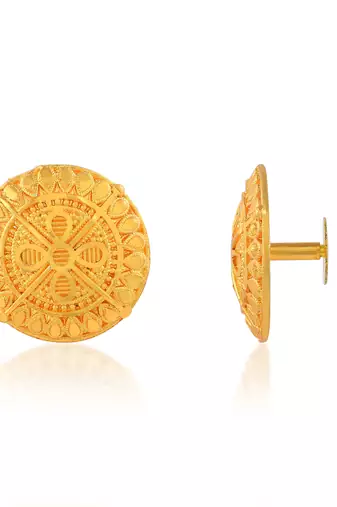 Brass gold plated traditional women stud earrings