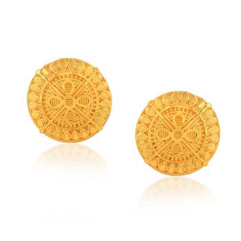 Brass gold plated traditional women stud earrings 3