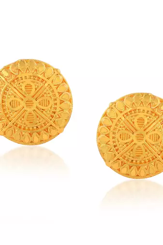 Brass gold plated traditional women stud earrings