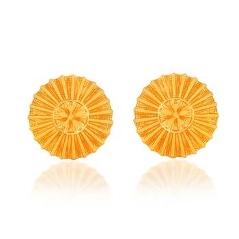 Brass gold plated traditional women stud earrings 1