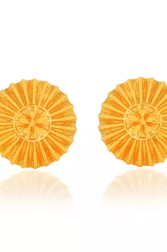 Brass gold plated traditional women stud earrings