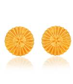 Brass gold plated traditional women stud earrings