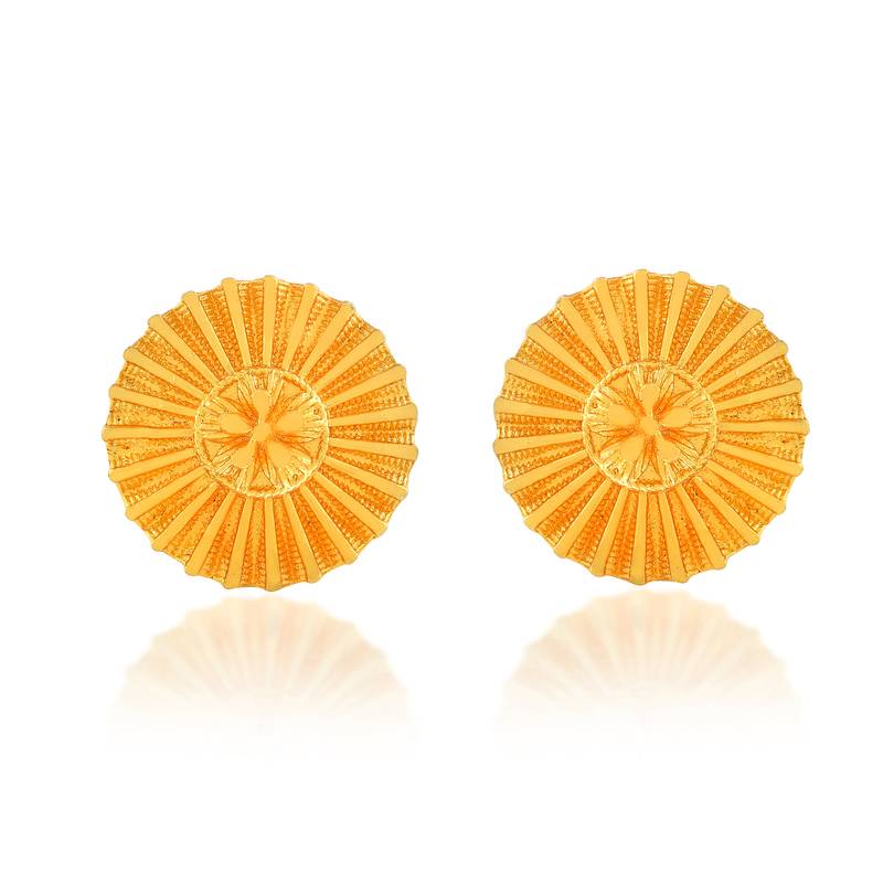 Brass gold plated traditional women stud earrings