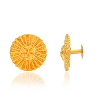 Brass gold plated traditional women stud earrings 2