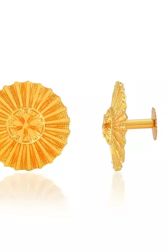 Brass gold plated traditional women stud earrings