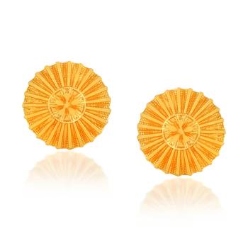Brass gold plated traditional women stud earrings 3