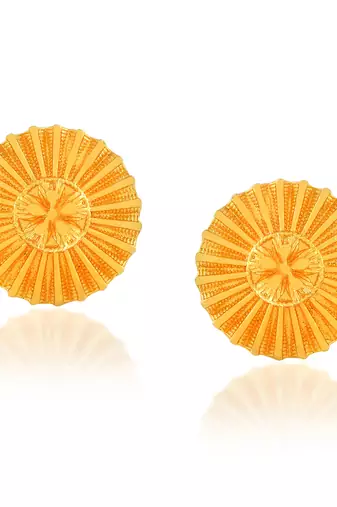 Brass gold plated traditional women stud earrings