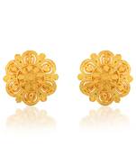 Brass gold plated traditional women stud earrings