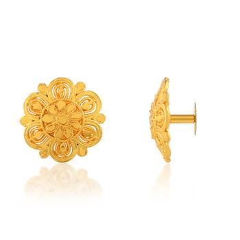 Brass gold plated traditional women stud earrings 2