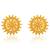 Brass gold plated traditional women stud earrings