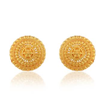 Brass gold plated traditional women stud earrings 1