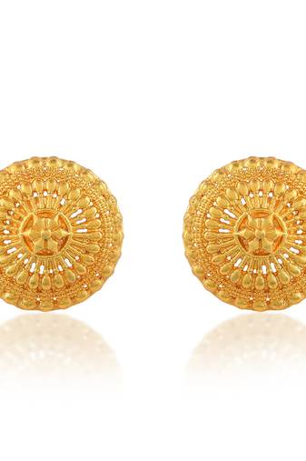 Brass gold plated traditional women stud earrings