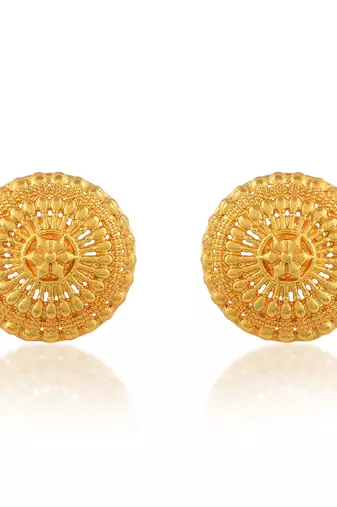 Brass gold plated traditional women stud earrings