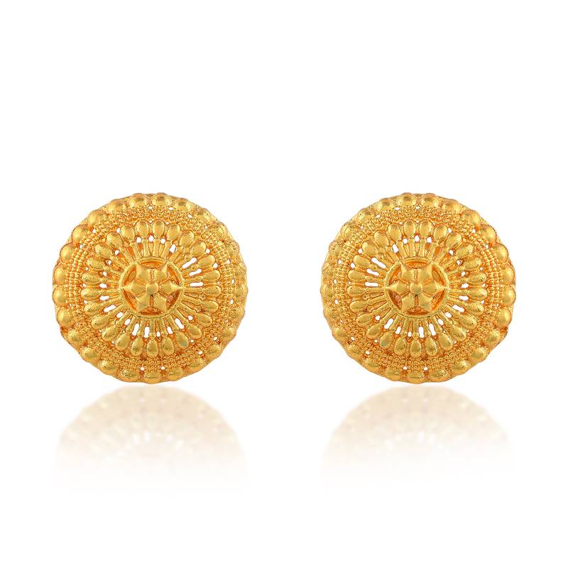 Brass gold plated traditional women stud earrings