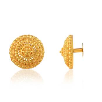 Brass gold plated traditional women stud earrings 2